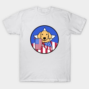 America Puppy 4th of July Patriotic T-Shirt